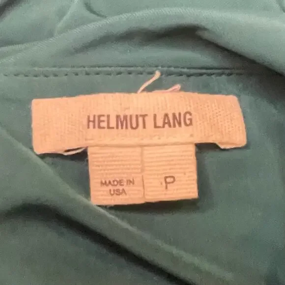 HELMUT LANG CASUAL SHIFT WESTERN MOD DRESS DEEP TEAL GREEN MEDIUM P - Picture 8 of 9